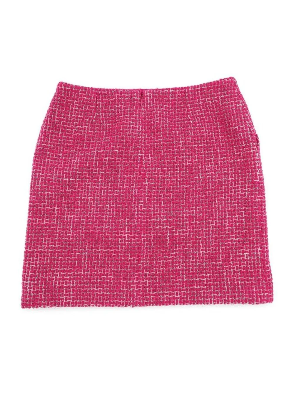 Chanel Skirt CC Logo Tweed White